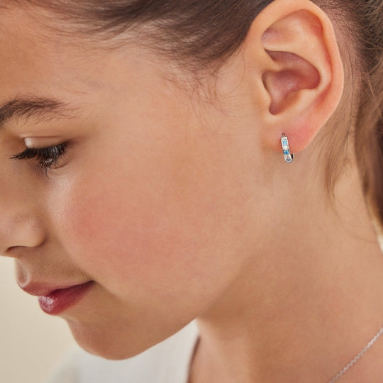 AMOR Creoles for Girls, Silver 925