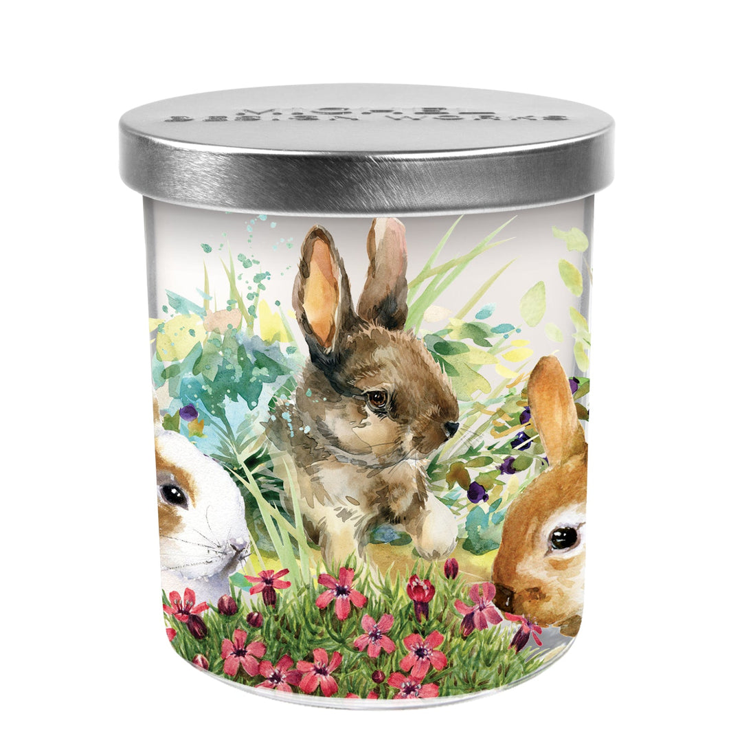 MICHEL DESIGN WORKS Bunny Meadow Candle Jar With Lid