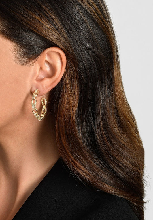 ANABEL ARAM Enchanted Forest Chain Hoop Earrings