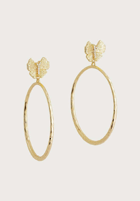 ANABEL ARAM Butterfly Single Hoop Earring