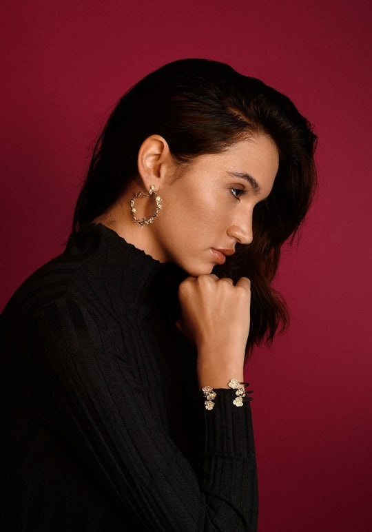 ANABEL ARAM Orchid Hoop Earrings