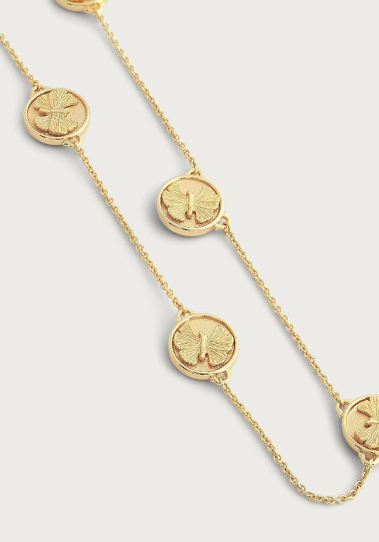 ANABEL ARAM Butterfly Coin Stationary Necklace