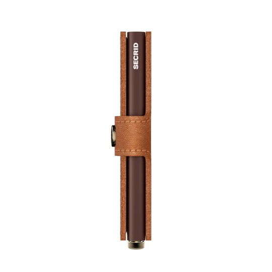 Premium Miniwallet Emboss Lines Cognac