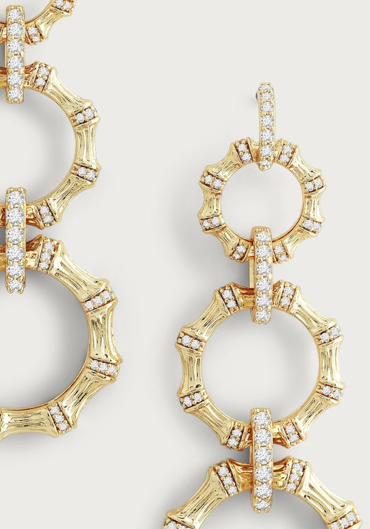 ANABEL ARAM Bamboo Long Chain Earrings