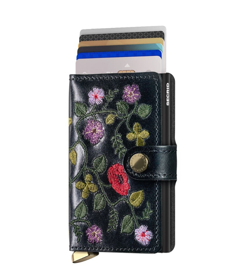 Miniwallet Stitch Floral Black Black