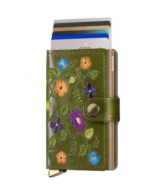 Miniwallet Stitch Floral Olive