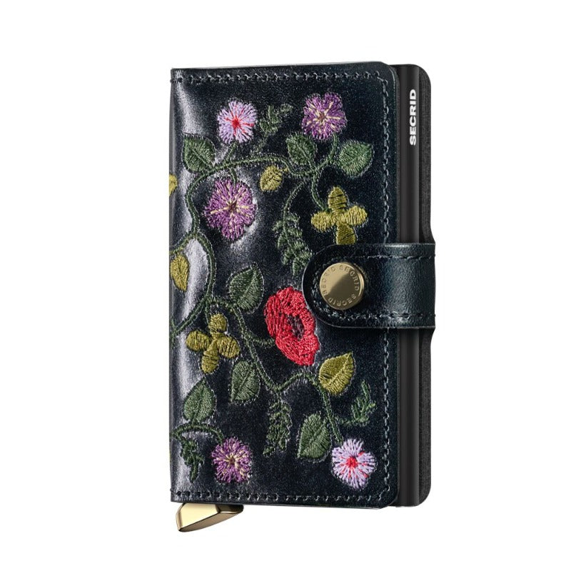 Miniwallet Stitch Floral Black Black