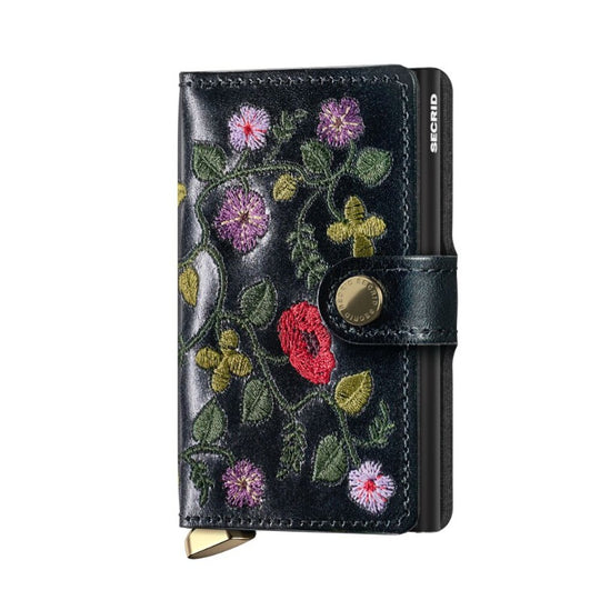 Miniwallet Stitch Floral Black Black