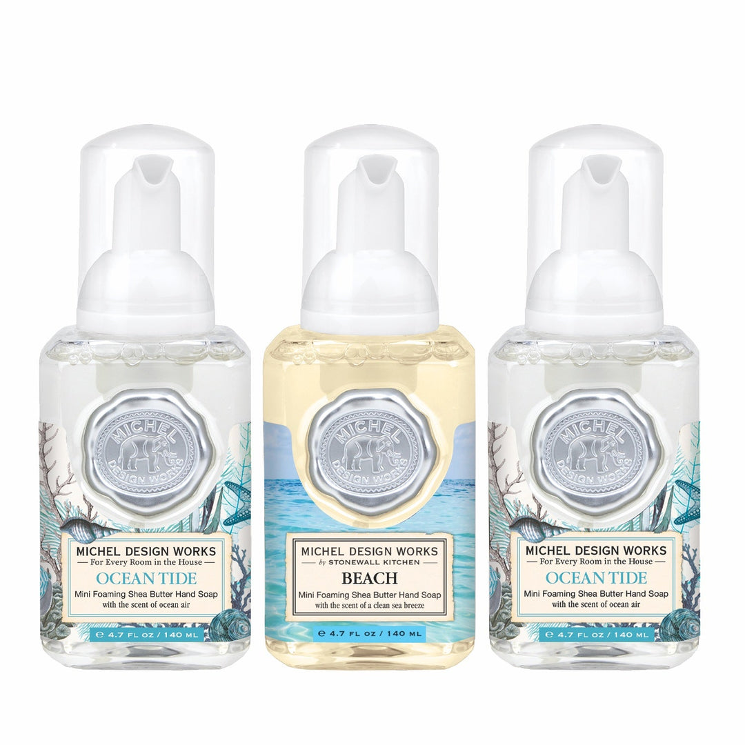 MICHEL DESIGN WORKS Mini Foaming Hand Soap Set (Ocean Tide & Beach)