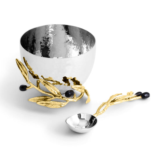 Michael Aram Olive Branch Nut Dish With Spoon at STORIES By SWISSBO