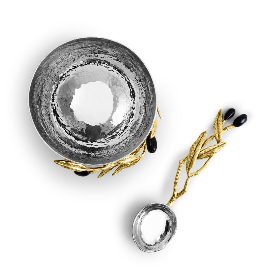 Michael Aram Olive Branch Nut Dish With Spoon at STORIES By SWISSBO