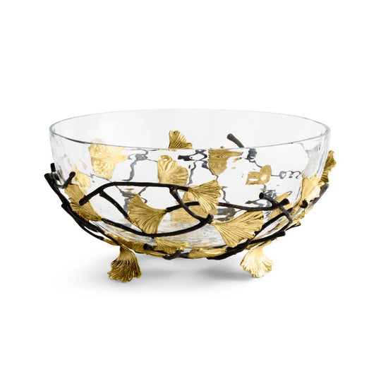 Michael Aram Golden Ginkgo Medium Glass Bowl at STORIES By SWISSBO