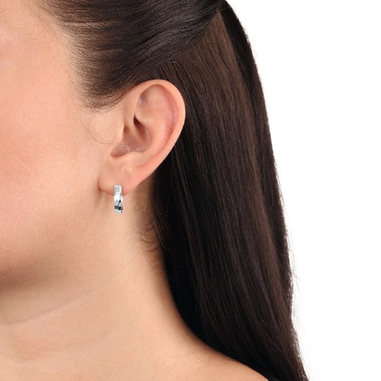 AMOR Creoles for Women, Silver 925