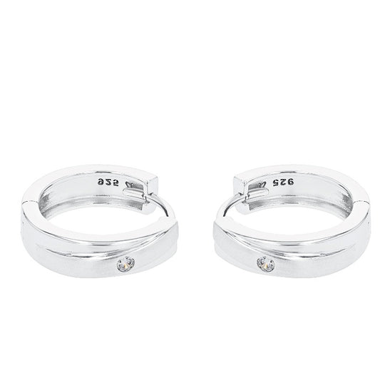 AMOR Creoles for Women, Silver 925