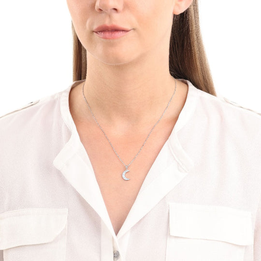 AMOR Chain with pendant for Women, Silver 925 | moon