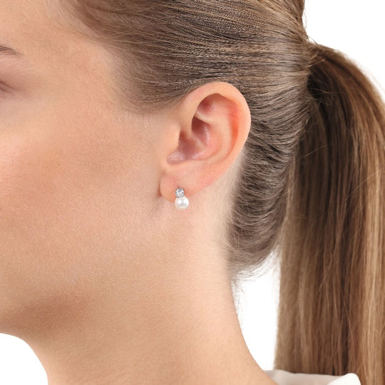 AMOR Ear studs for Women, Silver 925