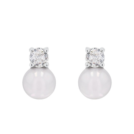AMOR Ear studs for Women, Silver 925