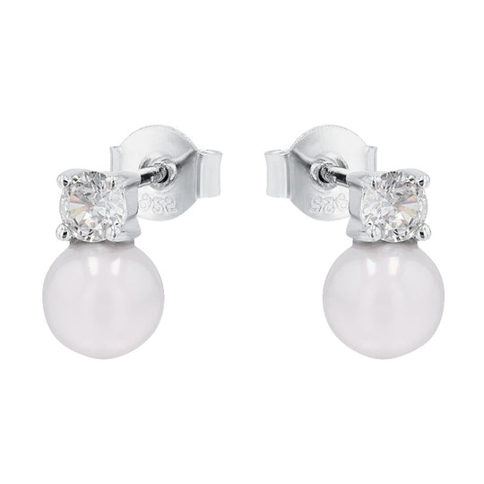 AMOR Ear studs for Women, Silver 925