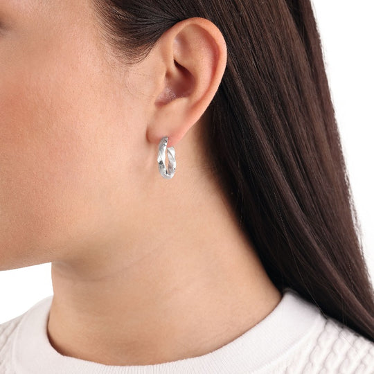 AMOR Creoles for Women, Silver 925