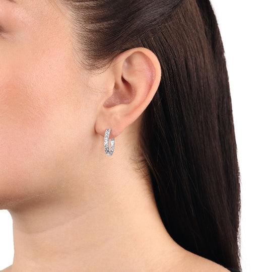 AMOR Creoles for Women, Silver 925