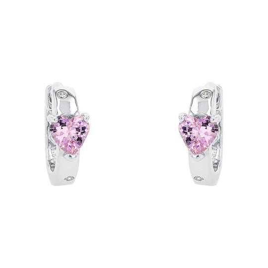 AMOR Creoles for Girls, Silver 925 | heart