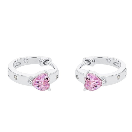 AMOR Creoles for Girls, Silver 925 | heart