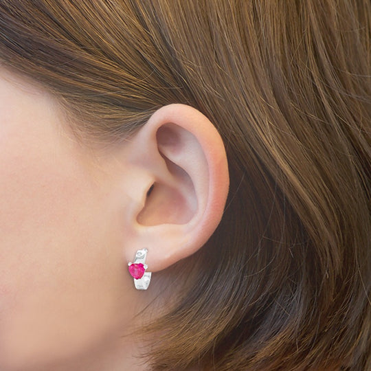 AMOR Creoles for Girls, Silver 925 | heart