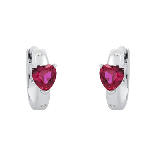 AMOR Creoles for Girls, Silver 925 | heart