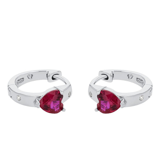 AMOR Creoles for Girls, Silver 925 | heart