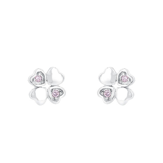AMOR Ear studs for Girls, Silver 925 | clover-leaf