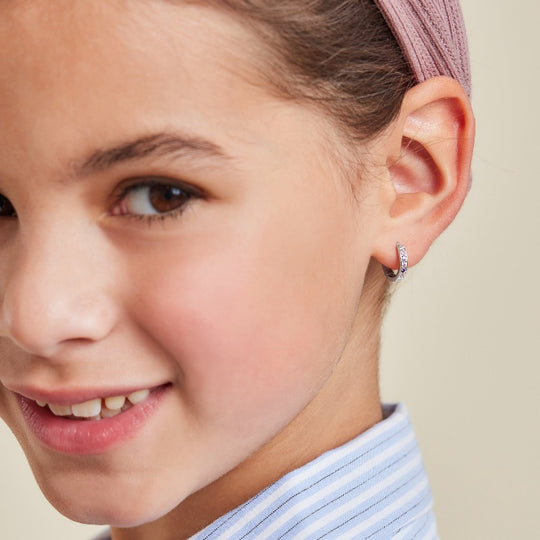 AMOR Creoles for Girls, Silver 925