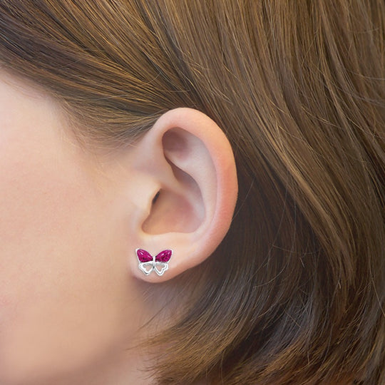AMOR Ear studs for Girls, Silver 925 | butterfly