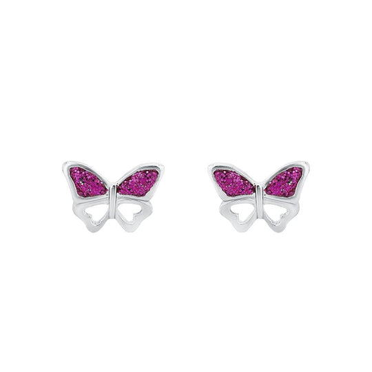 AMOR Ear studs for Girls, Silver 925 | butterfly