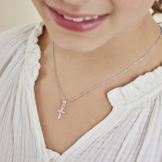 AMOR Chain with pendant for Girls, Silver 925 | cross