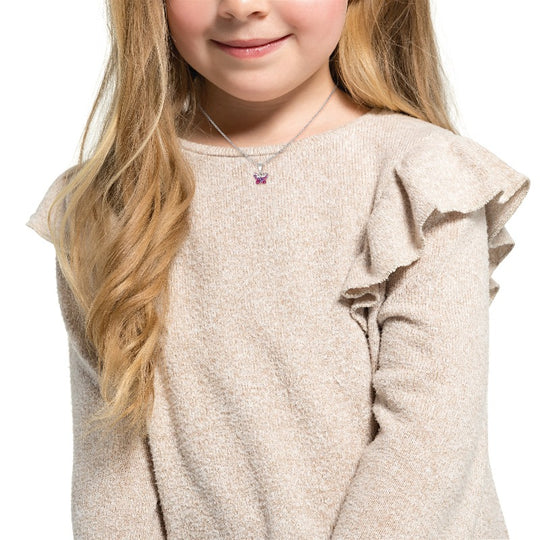 AMOR Chain with pendant for Girls, Silver 925 | butterfly