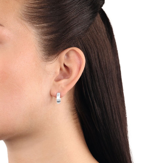 AMOR Creoles for unisex, Silver 925