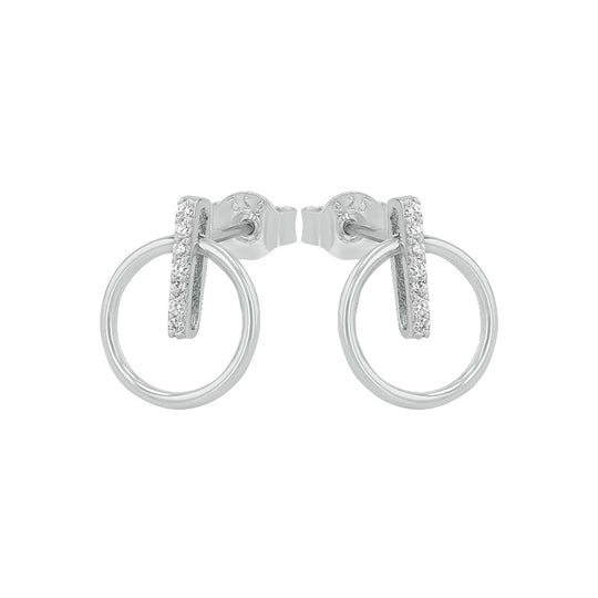 AMOR Ear studs for Women, Silver 925
