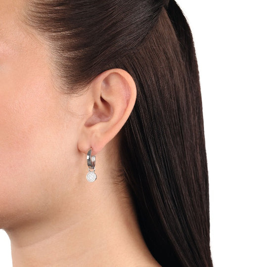 AMOR Creoles for Women, Silver 925