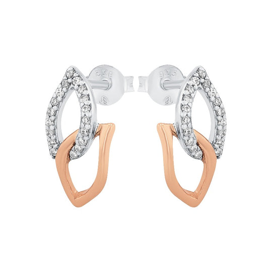AMOR Ear studs for Women, Silver 925