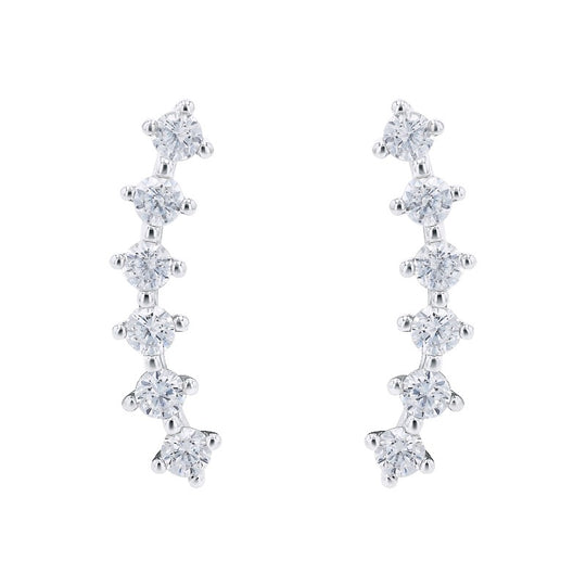 AMOR Ear studs for Women, Silver 925