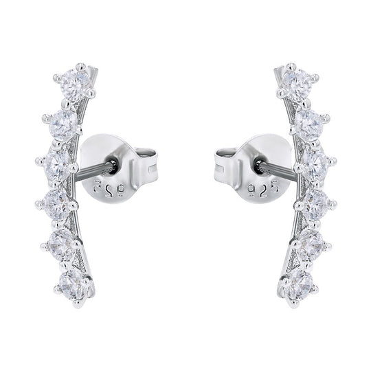 AMOR Ear studs for Women, Silver 925