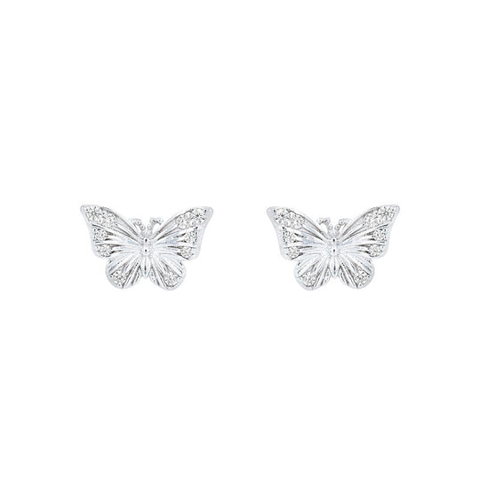 AMOR Ear studs for Women, Silver 925 | butterfly
