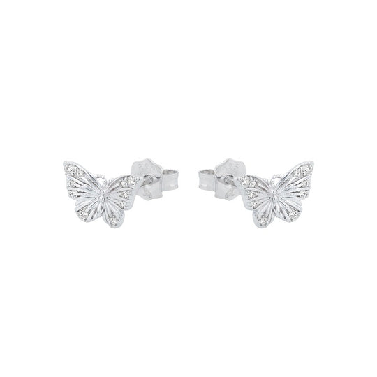 AMOR Ear studs for Women, Silver 925 | butterfly