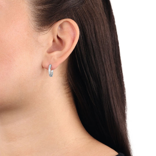 AMOR Creoles for Women, Silver 925