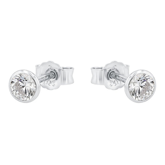 AMOR Ear studs for Women, Silver 925
