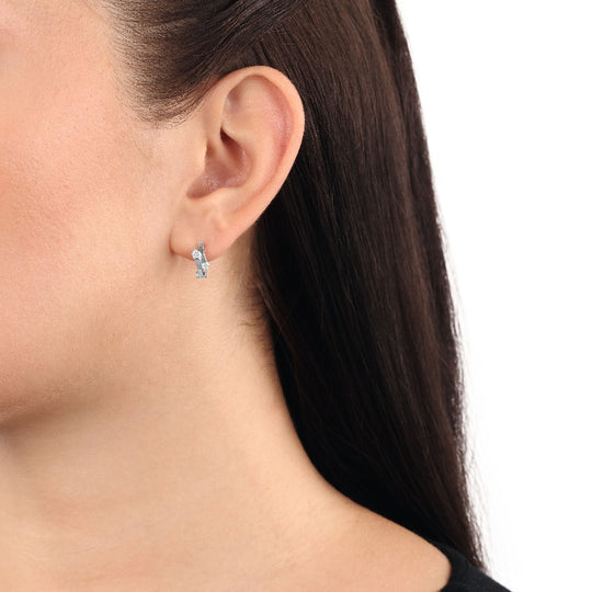 AMOR Creoles for Women, Silver 925