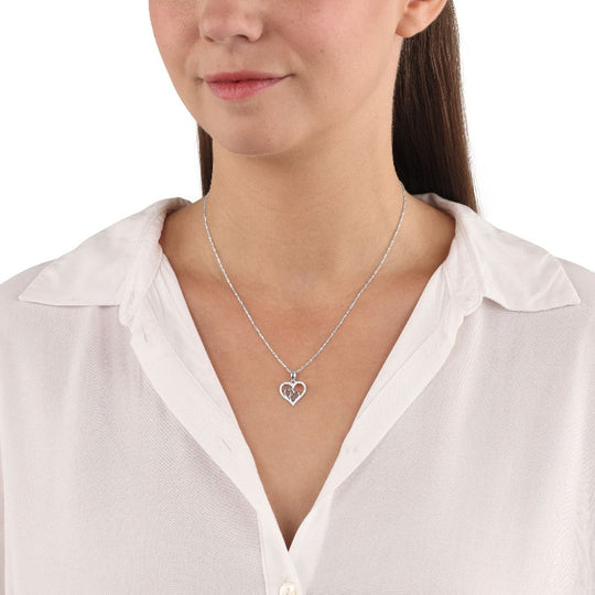 AMOR Chain with pendant for Women, Silver 925 | heart