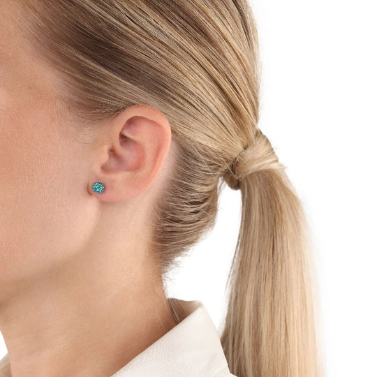 AMOR Ear studs for Women, Silver 925