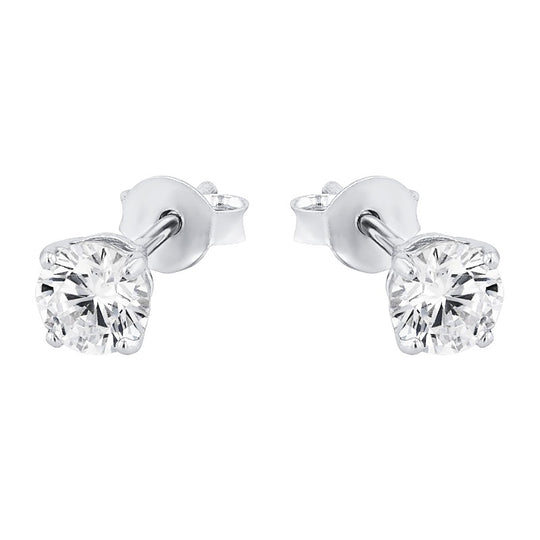 AMOR Ear studs for Women, Silver 925