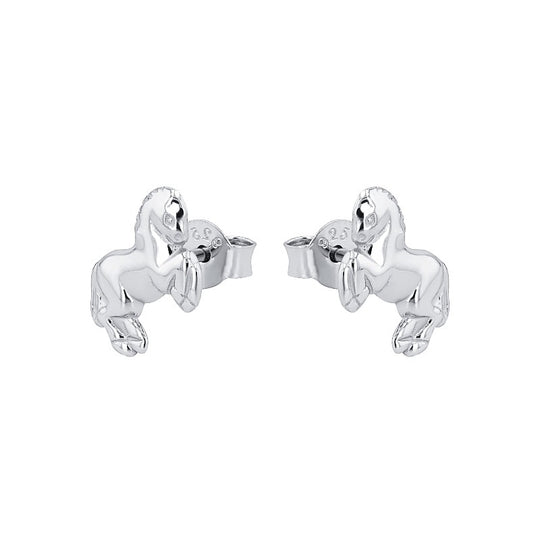 AMOR Ear studs for Girls, Silver 925 | horse